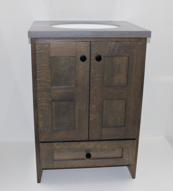 24" Quarter-Sawn White Oak Vanity - Image 2